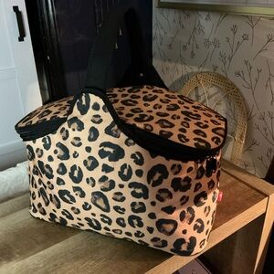 Leopard Print Carry cooler  Bag - Black & Tan